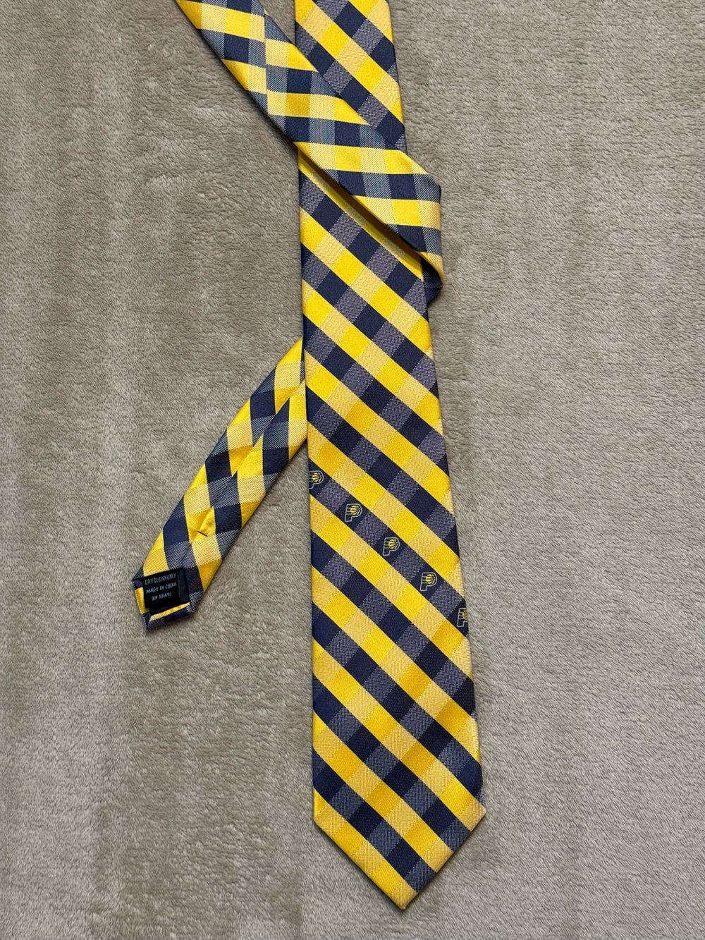 Indiana Pacers Necktie Striped Logo Accent Yellow Navy OS